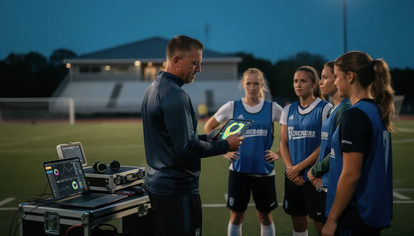 A professional team working on analytics in smaller ncaa soccer programs solutions in a modern office environment