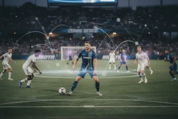 A professional team working on data-driven midfield decision making ncaa solutions in a modern office environment