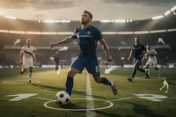 A professional team working on midfield player role adaptability strategies solutions in a modern office environment