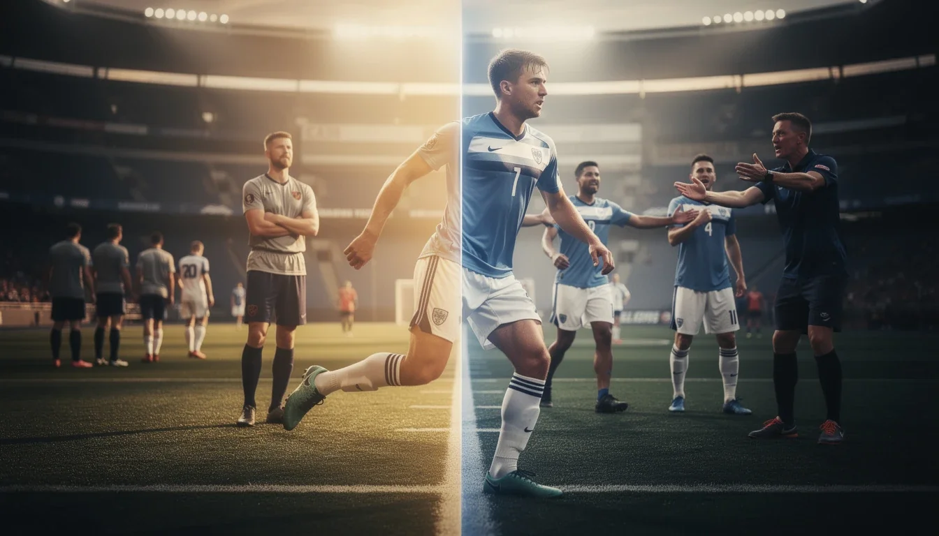 An illustrated diagram showing the key benefits of mid-season d1 soccer transfer effects strategies