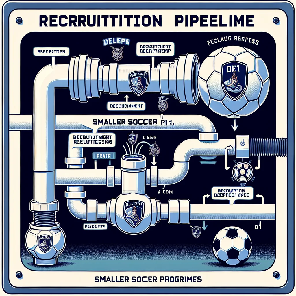 An illustrated diagram showing the key benefits of recruiting pipelines in smaller d1 soccer programs strategies