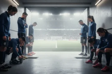 A professional team working on mental preparation top d1 soccer recruits solutions in a modern office environment
