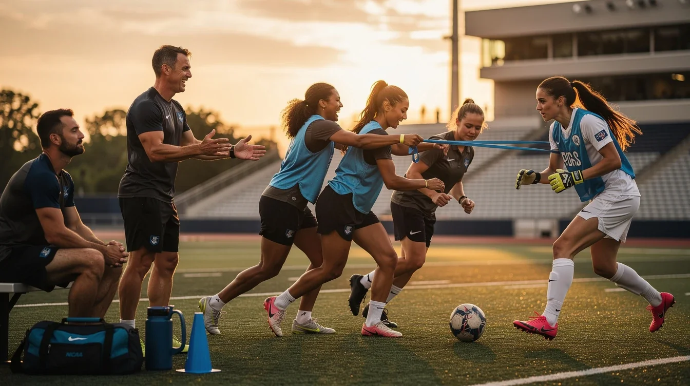 An illustrated diagram showing the key benefits of psychological resilience training ncaa soccer strategies