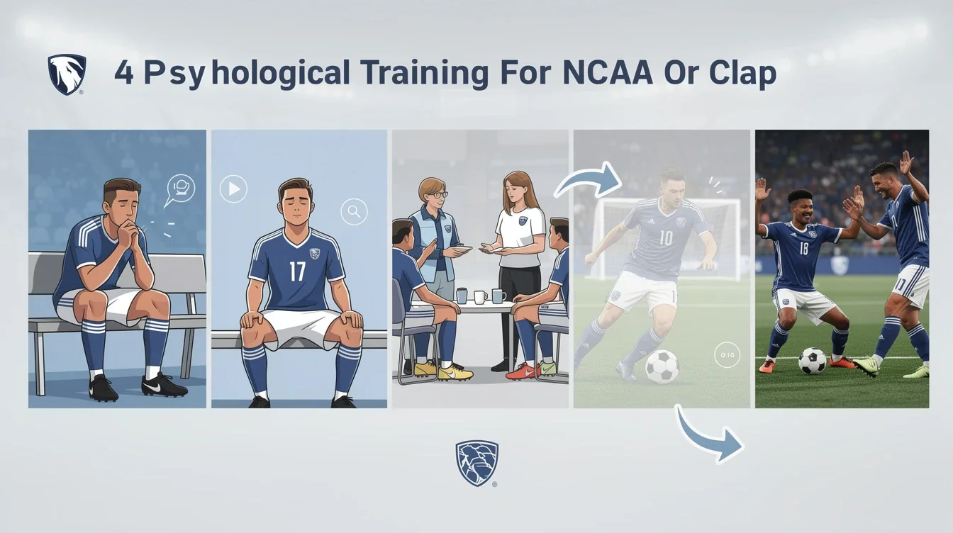 A step-by-step visual process guide demonstrating how psychological resilience training ncaa soccer works