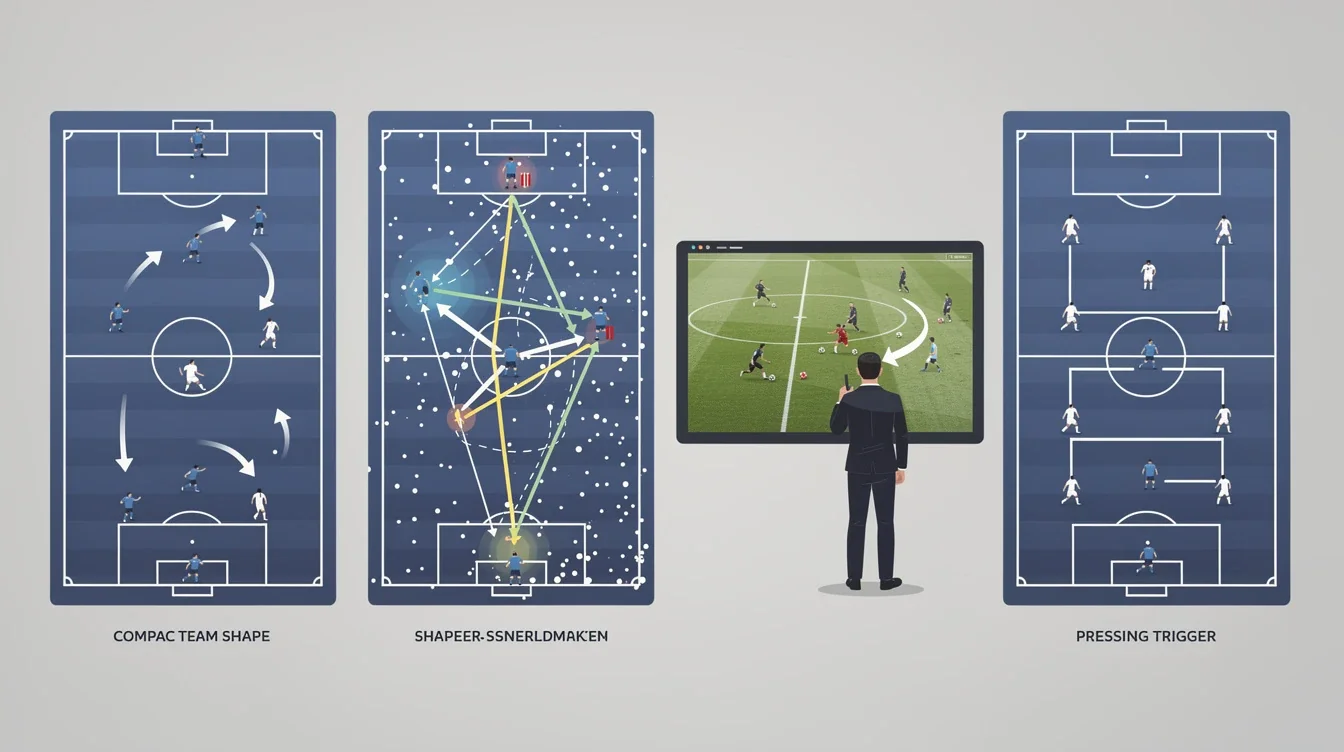 A step-by-step visual process guide demonstrating how rice university soccer defensive strategy analysis works