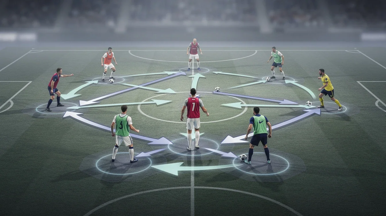 A summary infographic highlighting best practices for spatial awareness techniques for college midfielders