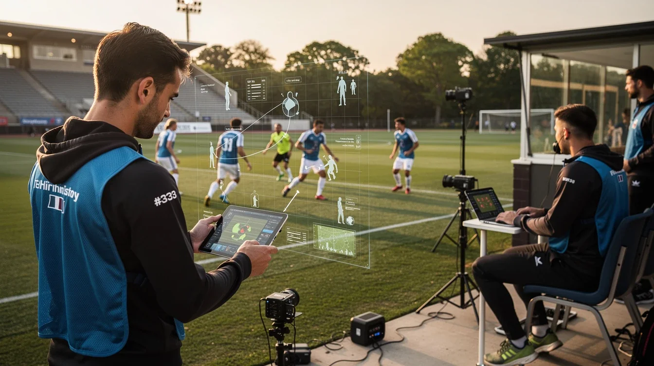 An illustrated diagram showing the key benefits of technology driven scouting smaller d1 soccer strategies