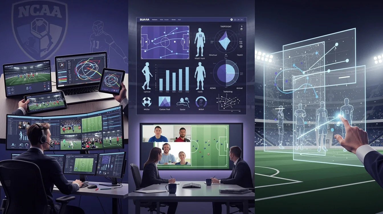 A step-by-step visual process guide demonstrating how virtual scouting techniques ncaa d1 soccer works
