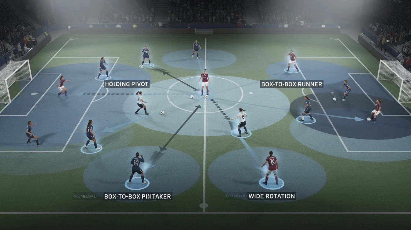 A summary infographic highlighting best practices for tactical versatility women d1 soccer midfielders