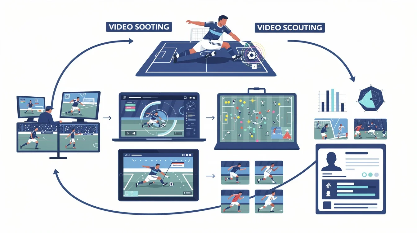 A step-by-step visual process guide demonstrating how video scouting defensive talent ncaa d1 soccer works