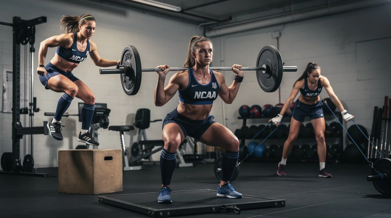 An illustrated diagram showing the key benefits of strength training for ncaa women’s soccer defenders strategies